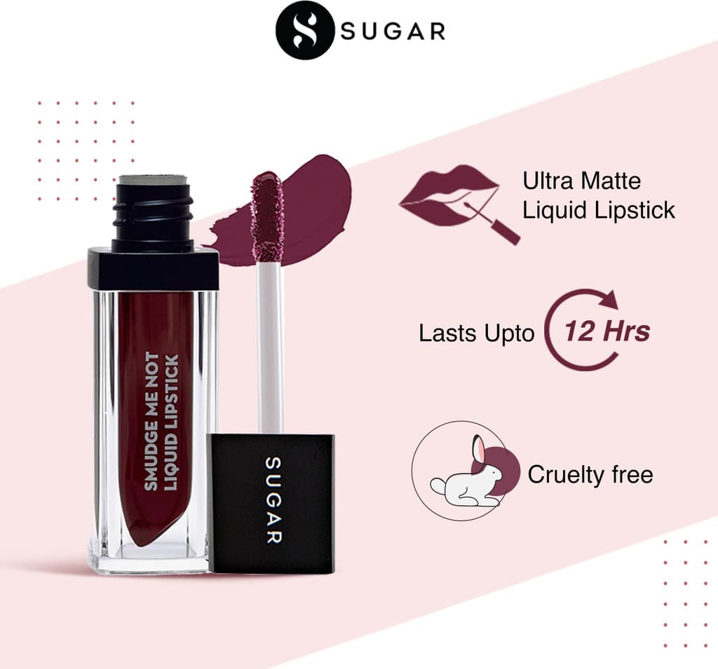 SUGAR Cosmetics Smudge Me Not Liquid Matte Lipstick,Transferproof & Enriched with Vitamin E