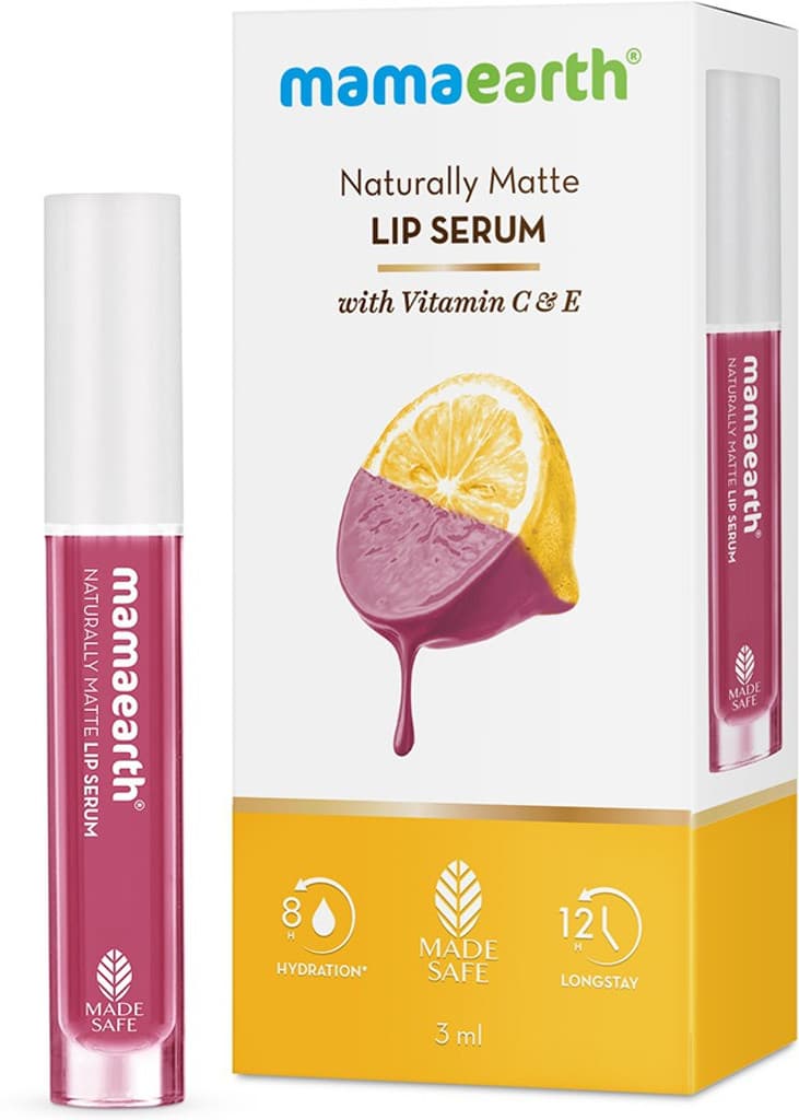 Mamaearth Naturally Matte Lip Serum - Matte Liquid Lipstick with Vitamin C & E For Upto 12 Hour Long Stay - Pink Daffodil