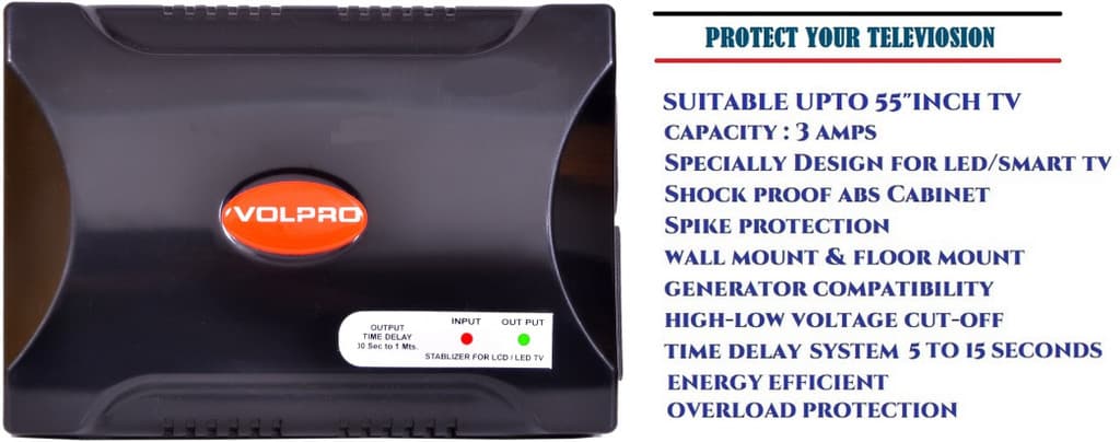 VOLPRO LED / LCD / SMART TV UPTO 55'INCH Voltage Stablizer MV-02