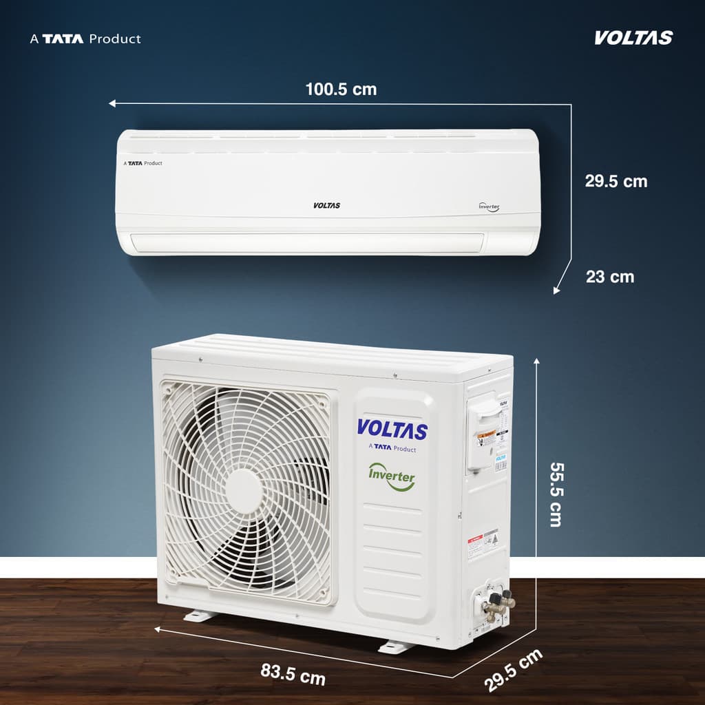 Voltas 2025 Model 1.5 Ton 5 Star Split Inverter 4-IN-1 Adjustable Mode | Energy Efficient | High Ambient Cooling (even at 52�C) | Anti-Dust Filter with Anti-Microbial Coating | Auto Clean AC