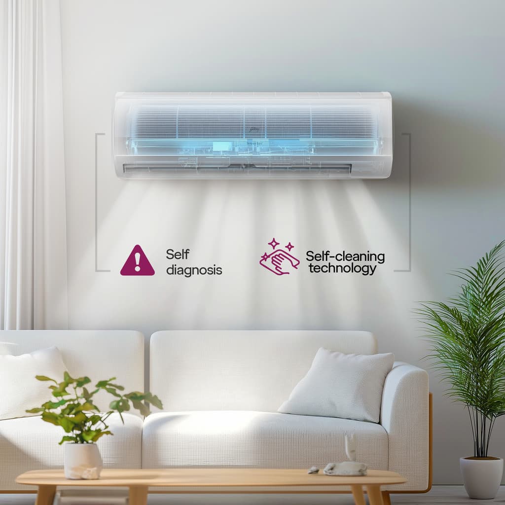 Godrej 2025 Model 1.5 Ton 5 Star Split Inverter 5-In-1 Convertible Cooling Heavy Duty Cooling at Extreme Temperature AC