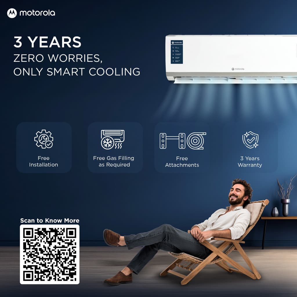 MOTOROLA 2026 Model 2 Ton 3 Star Split Inverter with Wi-fi | Free Installation with 3-Year Comprehensive Warranty with Attachments included AC