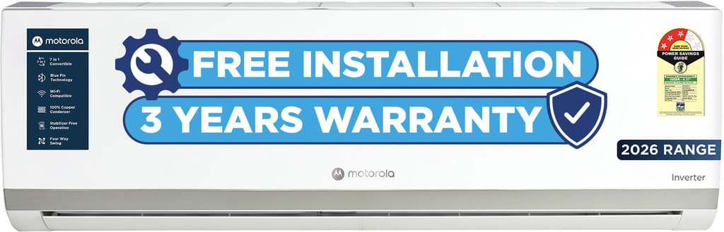 MOTOROLA 2026 Model 2 Ton 3 Star Split Inverter with Wi-fi | Free Installation with 3-Year Comprehensive Warranty with Attachments included AC