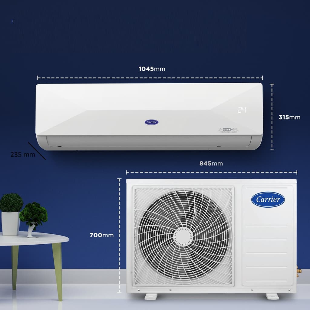 CARRIER 2025 Model 2 Ton 5 Star Split Inverter with Wi-fi Smart Flexicool 6 in 1 Convertible, Smart Energy Display, Dual Filtration with HD & PM 2.5 Filter AC
