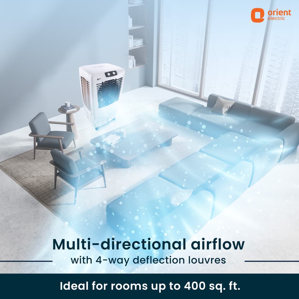 Orient Electric 85 L Desert Air Cooler with Ice Chamber, Aerofan technology,Densenest Honeycomb design