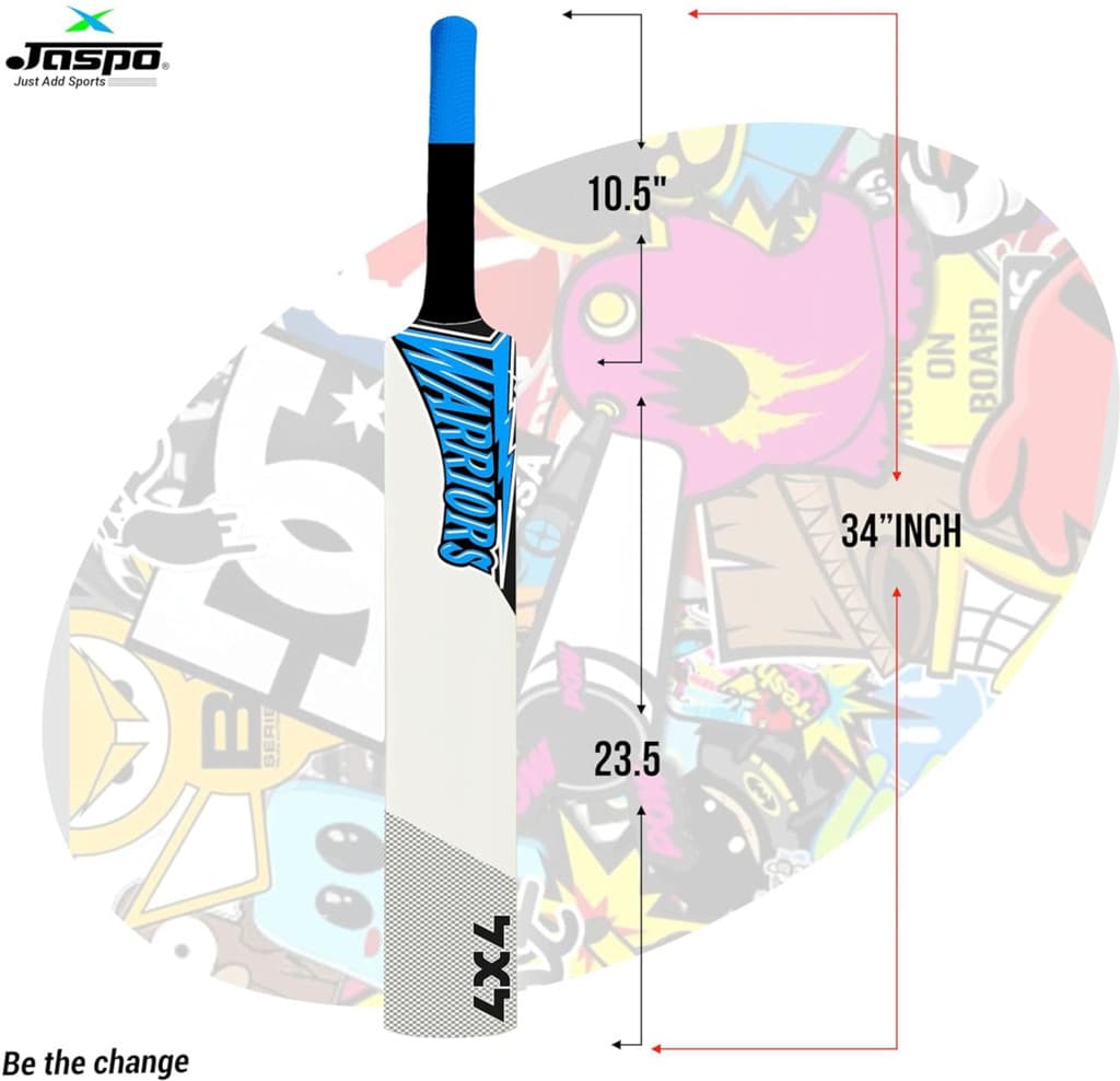 Jaspo Warrior Plastic Tennis Bat Full Size 34x4.5 Inch PVC/Plastic Cricket Bat For 15+ Yrs