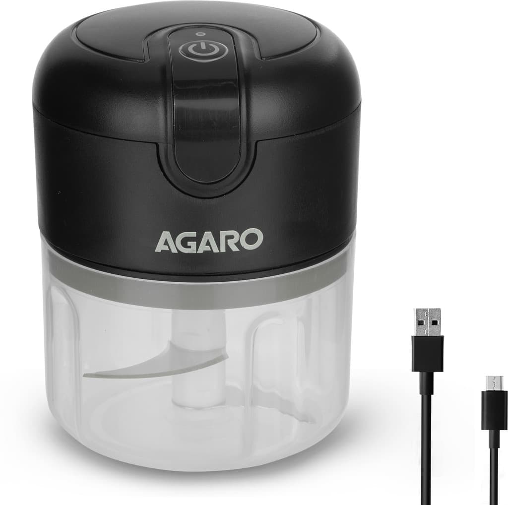 AGARO Elite Rechargeable Mini Electric Chopper, 250 Ml, One Touch Operation Electric Vegetable & Fruit Chopper