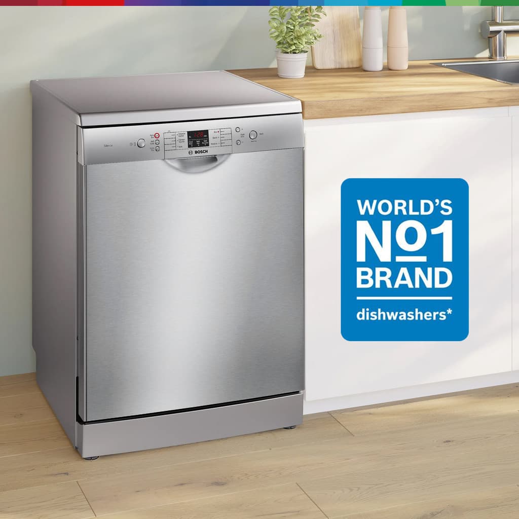 BOSCH SMS66GI01I Free Standing 13 Place Settings Intensive Kadhai Cleaning| No Pre-rinse Required Dishwasher