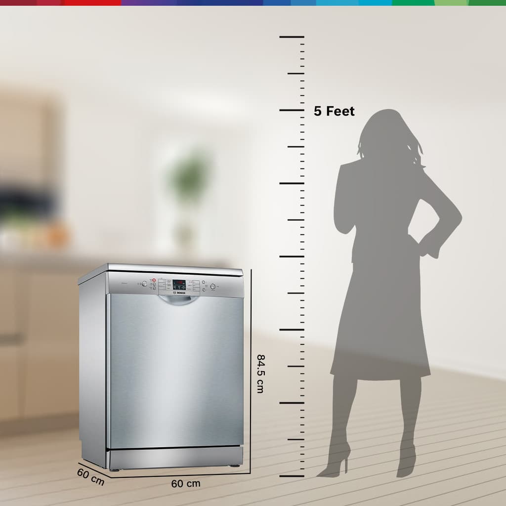 BOSCH SMS66GI01I Free Standing 13 Place Settings Intensive Kadhai Cleaning| No Pre-rinse Required Dishwasher