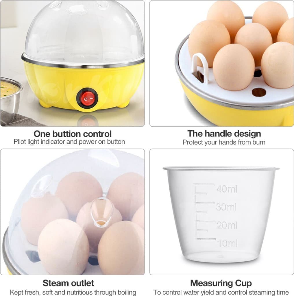 Royatto Automatic Off - Egg Poacher for Steaming, Cooking Boiling & Frying Electric Egg Boiler,Egg Cooker Egg Cooker