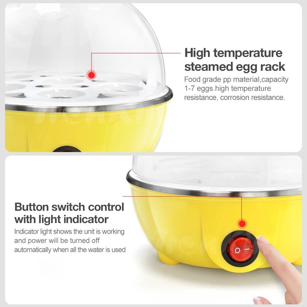 Royatto Automatic Off - Egg Poacher for Steaming, Cooking Boiling & Frying Electric Egg Boiler,Egg Cooker Egg Cooker
