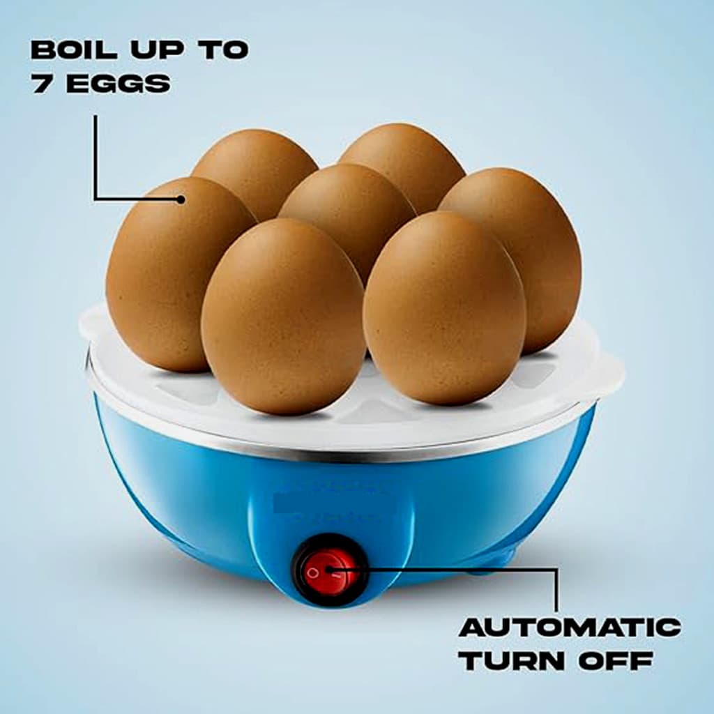 Prisha Enterprise Stainless Steel 7 Egg Plastic Egg Boiler (Multicolored 7 Egg) Egg Cooker