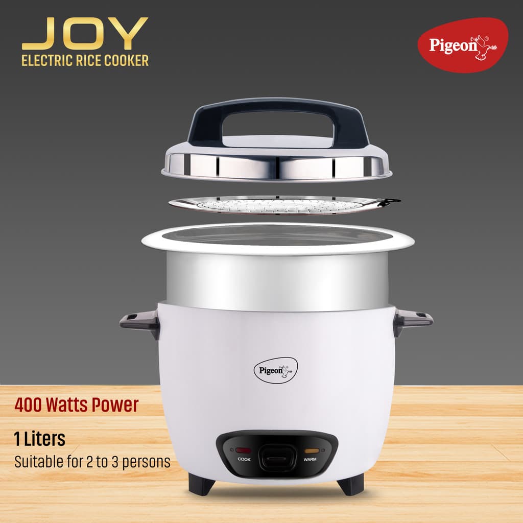 Pigeon JOY SINGLE POT
AUTOMATIC MULTI COOKER WARMER Electric Rice Cooker with Steaming Feature