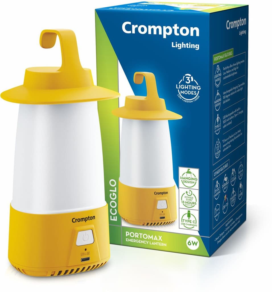 Crompton PORTOMAX EMGERGENCY LANTERN 6W RECHARGEABLE 13 hrs Lantern Emergency Light