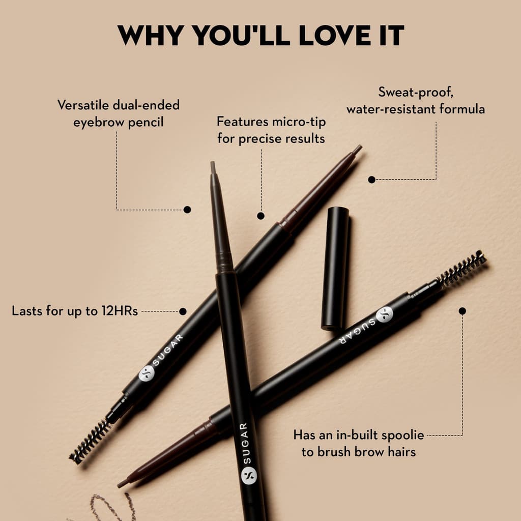 SUGAR Cosmetics Arch Arrival Micro Brow Pencil | 0.09 gm