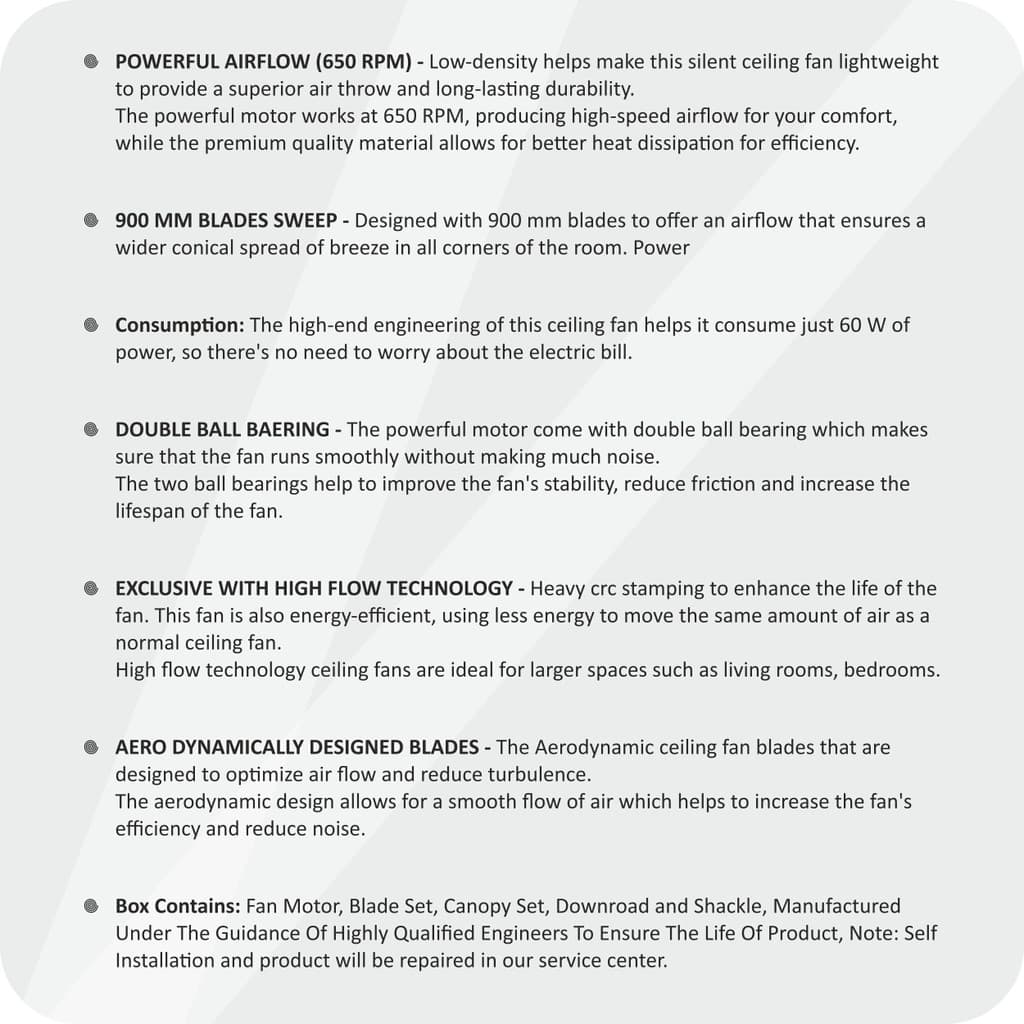 ACTIVA Corolla 36 Inch Smoke Brown 650 RPM with 2 Year Warranty 900 mm Ceiling Fan