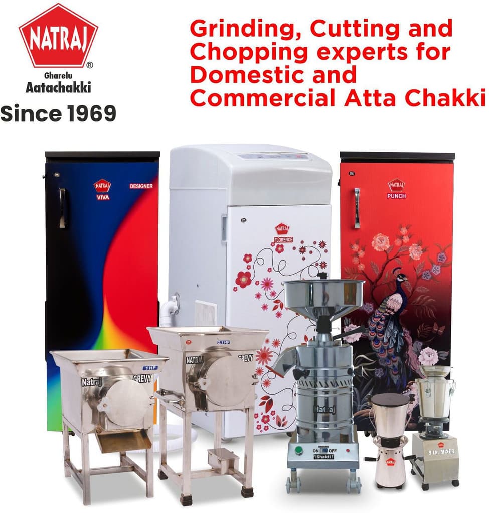 Natraj Aatamaker Viva Atta Chakki Fully Automatic Domestic Ghar Ghanti, Atta Maker Aatamaker Atta Chakki Fully Automatic Domestic Ghar Ghanti, Flourmill (Viva) Flourmill