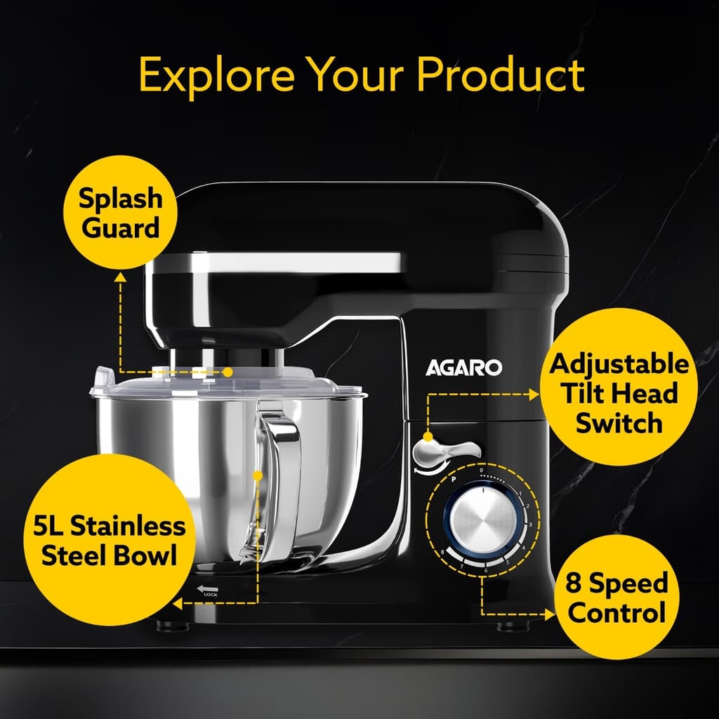 AGARO 1000 W Black Hand Blender