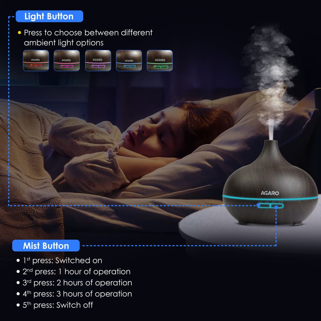 AGARO Room VIBE 550 ml Adult/Baby Humidifier for Home, Bedroom & Office Humidifier