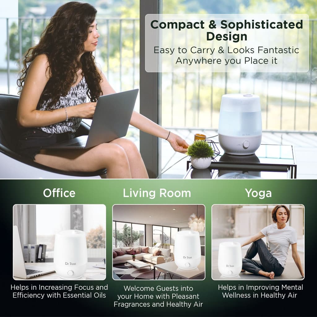 Dr Trust Room (USA) Model 907 Cool Mist Humidifier and Ultrasonic Portable Room Home Office Humidifier