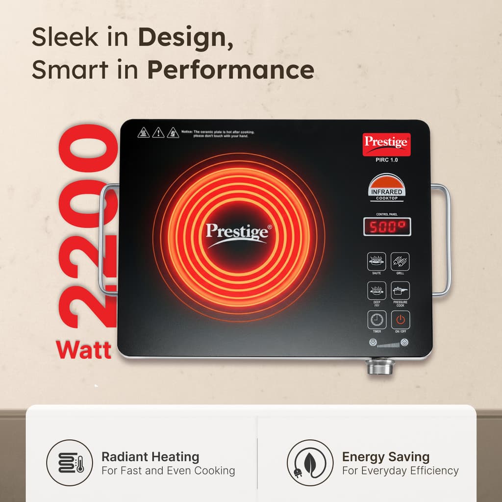 Prestige 2200 W Infrared Cooktop Touch Panel