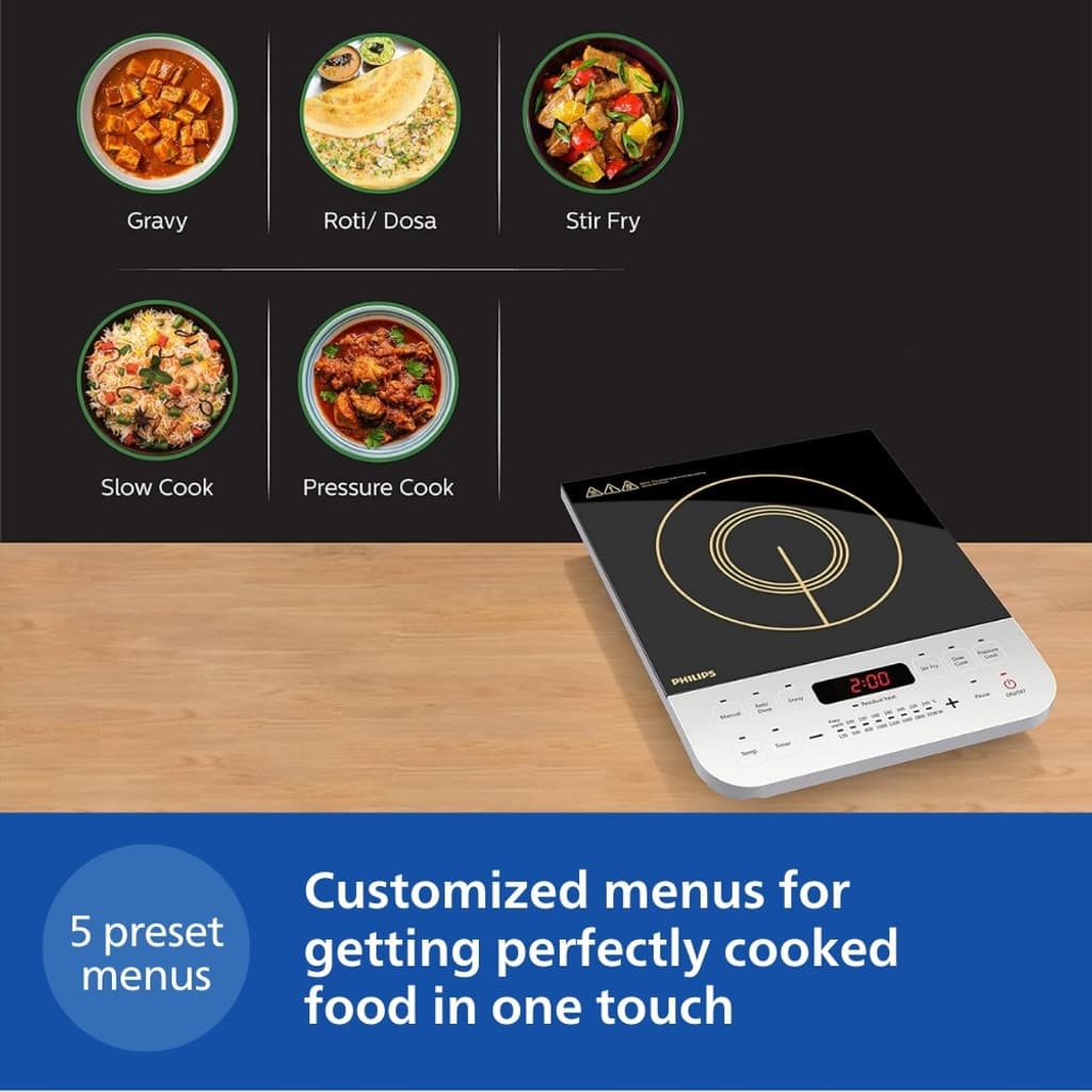 PHILIPS 2100 W Induction Cooktop Push Button