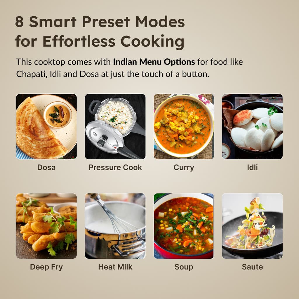 Prestige 2000 W Induction Cooktop Touch Panel