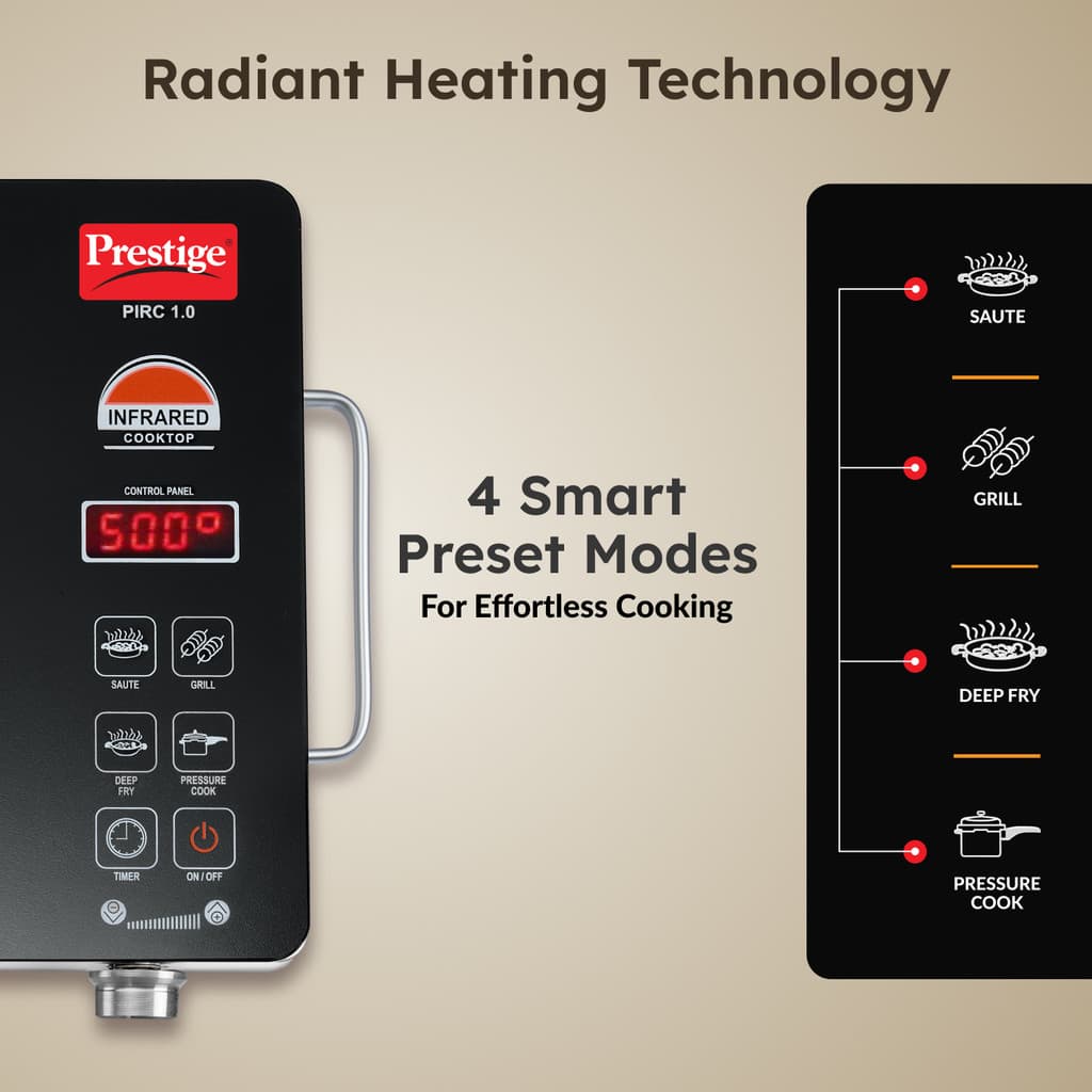 Prestige 2200 W Infrared Cooktop Touch Panel