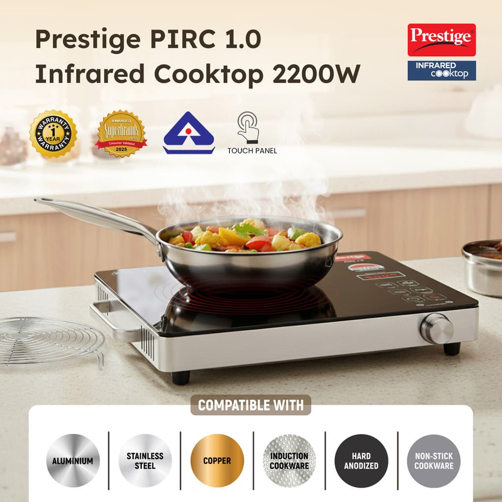 Prestige 2200 W Infrared Cooktop Touch Panel