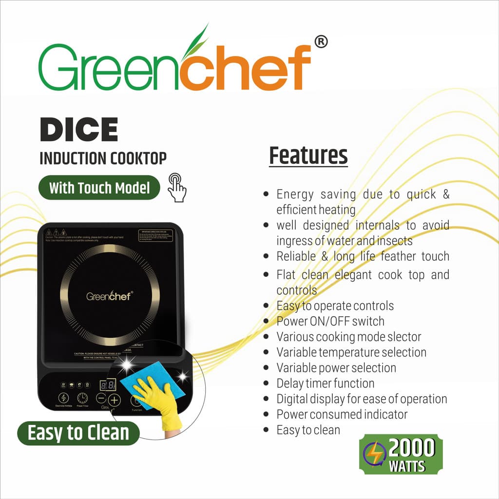 Greenchef 2000 W Induction Cooktop Touch Panel