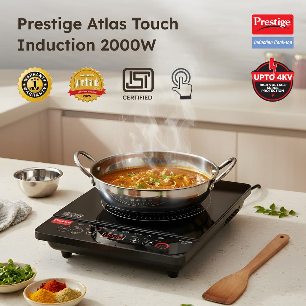Prestige 2000 W Induction Cooktop Touch Panel