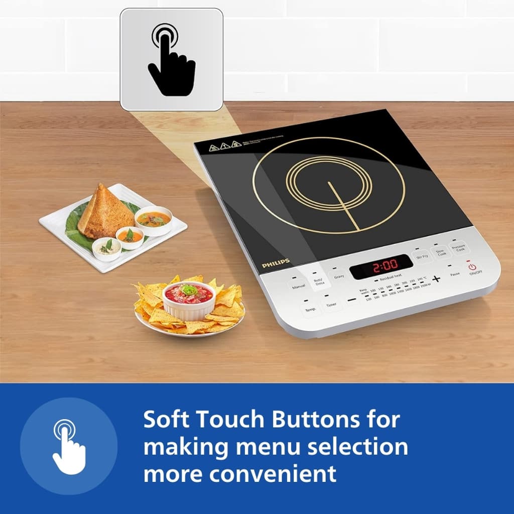 PHILIPS 2100 W Induction Cooktop Push Button