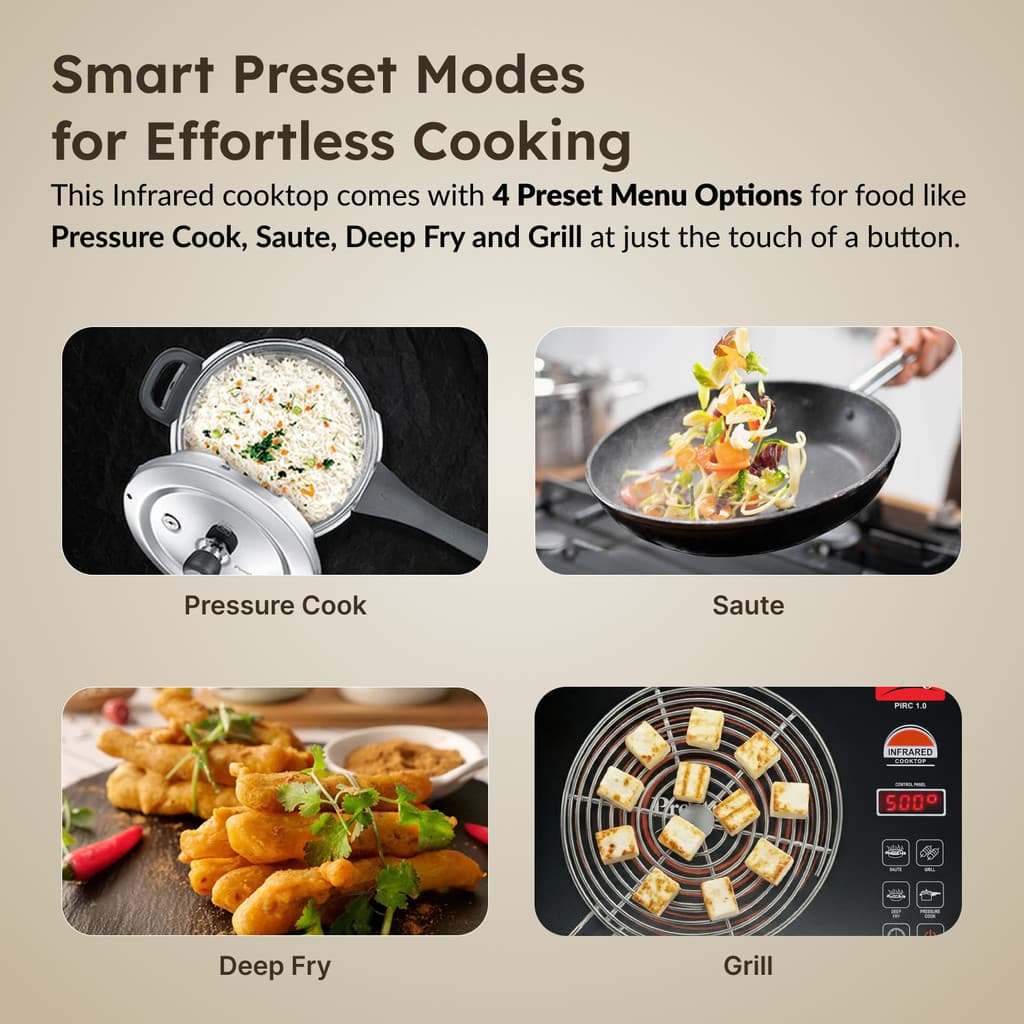 Prestige 2200 W Infrared Cooktop Touch Panel