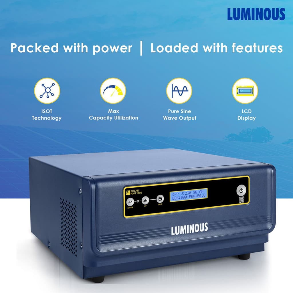 LUMINOUS 1100 VA NXG 1450e with 36 Months Warranty Solar Compatible Pure Sine Wave Inverter