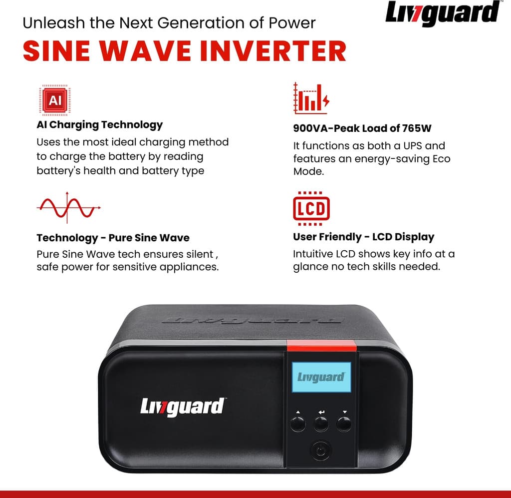 Livguard 900 VA 900 VA/12V with 3 Year Warranty Pure Sine Wave Inverter