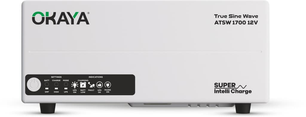 OKAYA 1450 VA Okaya Advanced True Sine Wave; VA Rating: 1450 VA / 12V; 1160 Watt with 36 Months Warranty Pure Sine Wave Inverter