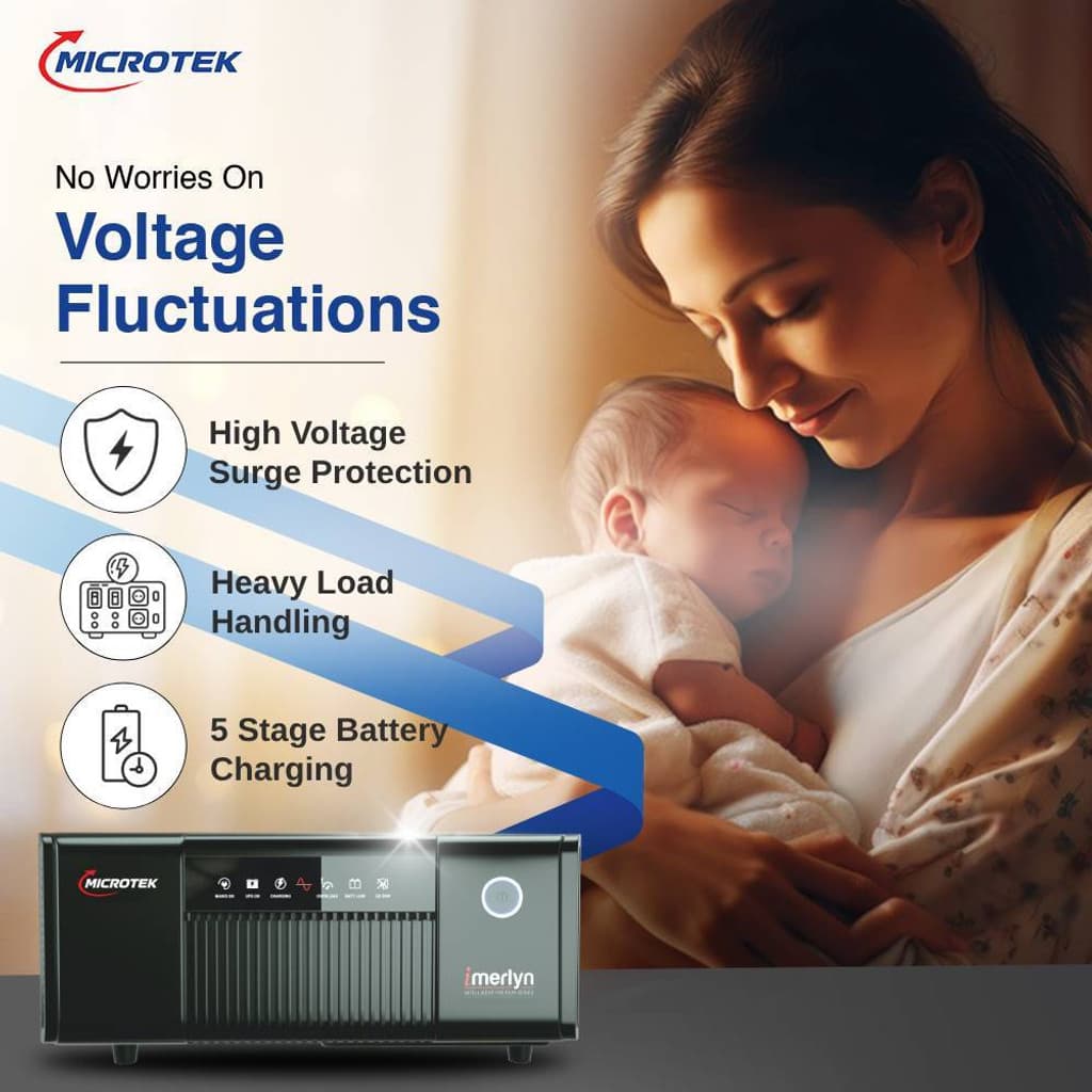 Microtek 700 VA iMERLYN UPS 850 12V DG with 2 Year Warranty Solar Compatible Square Wave Inverter