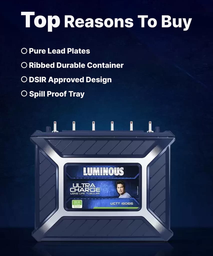 LUMINOUS 66 Months Warranty Tubular Inverter Battery