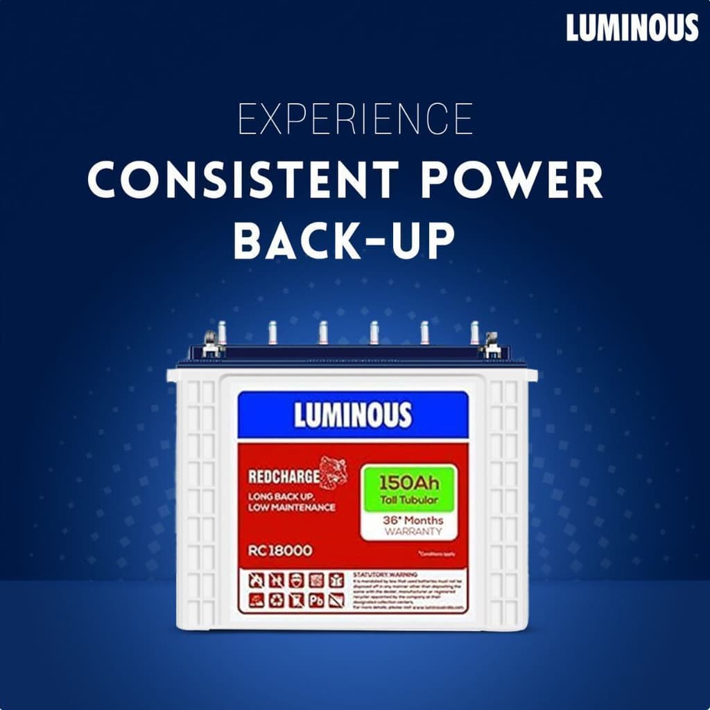 LUMINOUS 36 Months Warranty Tubular Inverter Battery