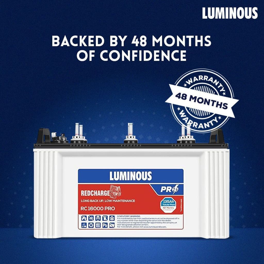 LUMINOUS 48 Months Warranty Tubular Inverter Battery