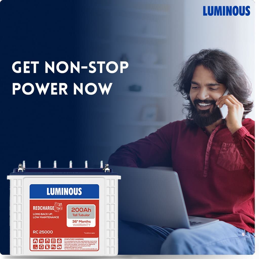 LUMINOUS 36 Months Warranty Tubular Inverter Battery