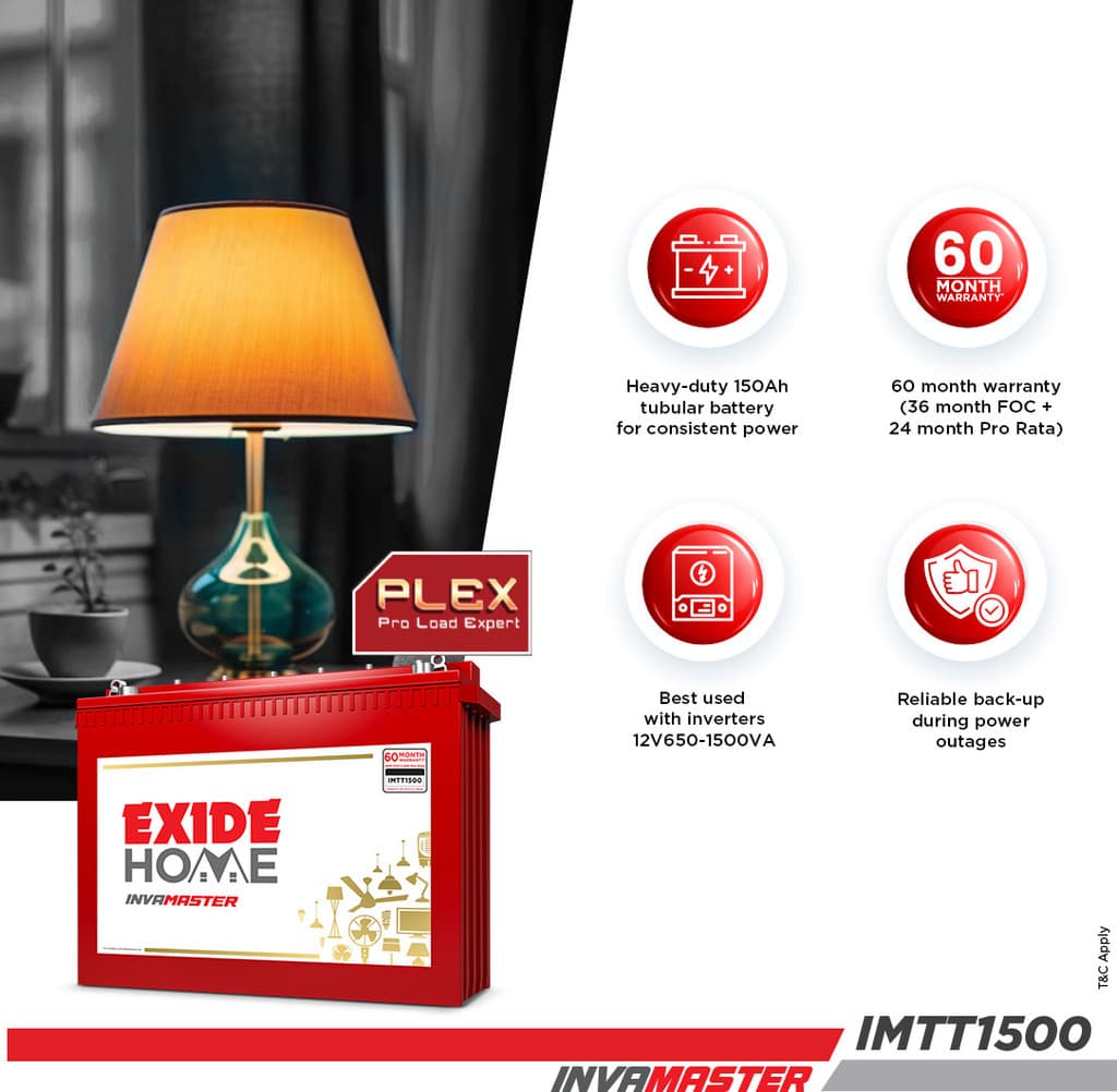 EXIDE 60 Months Warranty Tubular Inverter Battery