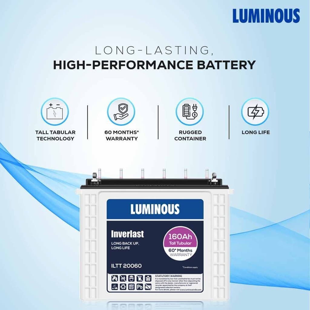 LUMINOUS 60 Months Warranty Tubular Inverter Battery