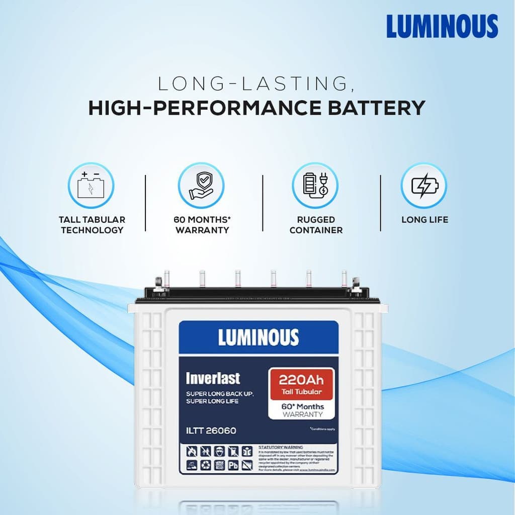 LUMINOUS 60 Months Warranty Tubular Inverter Battery