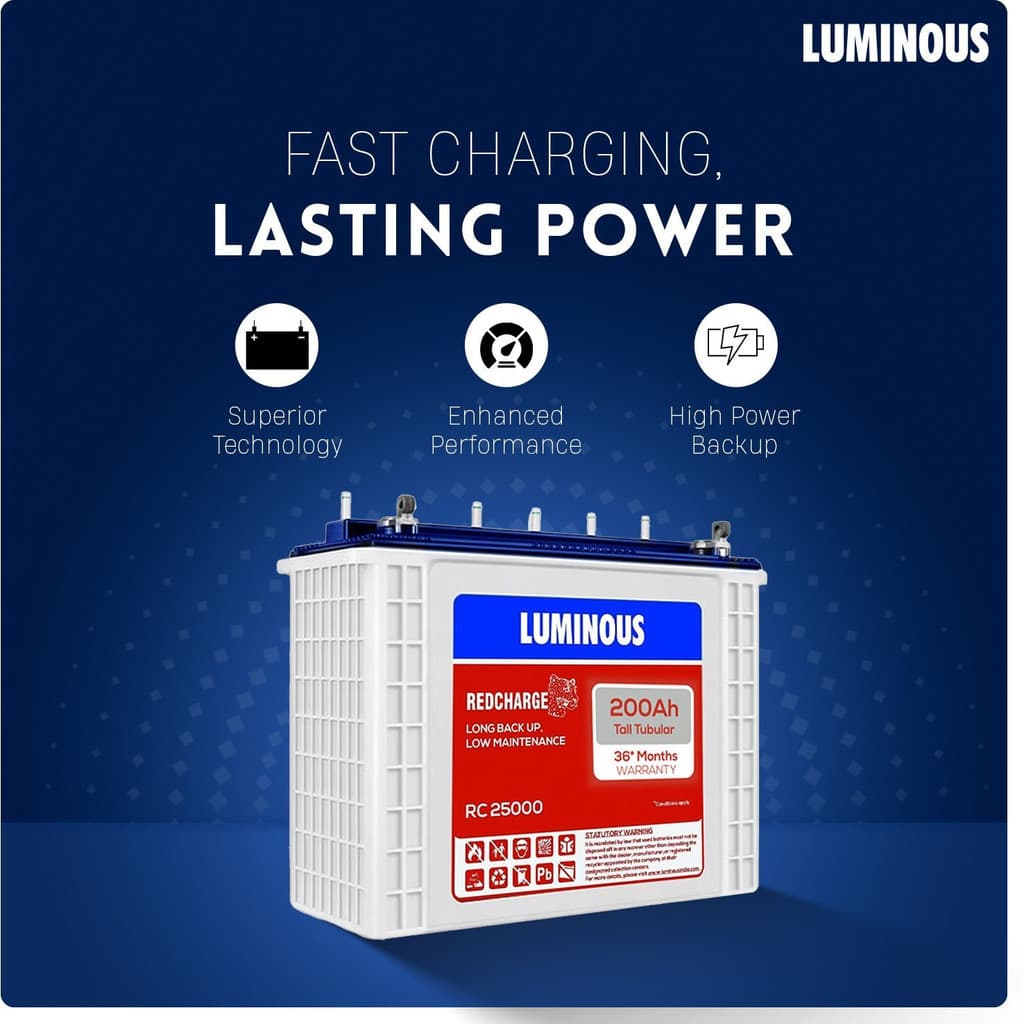 LUMINOUS 36 Months Warranty Tubular Inverter Battery
