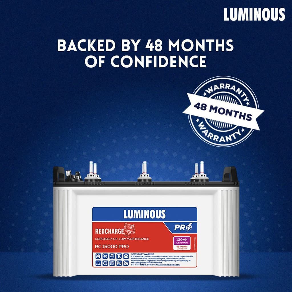 LUMINOUS 48 Months Warranty Tubular Inverter Battery