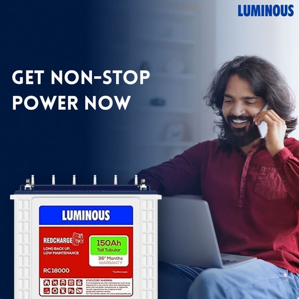 LUMINOUS 36 Months Warranty Tubular Inverter Battery