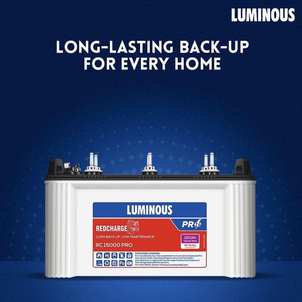 LUMINOUS 48 Months Warranty Tubular Inverter Battery