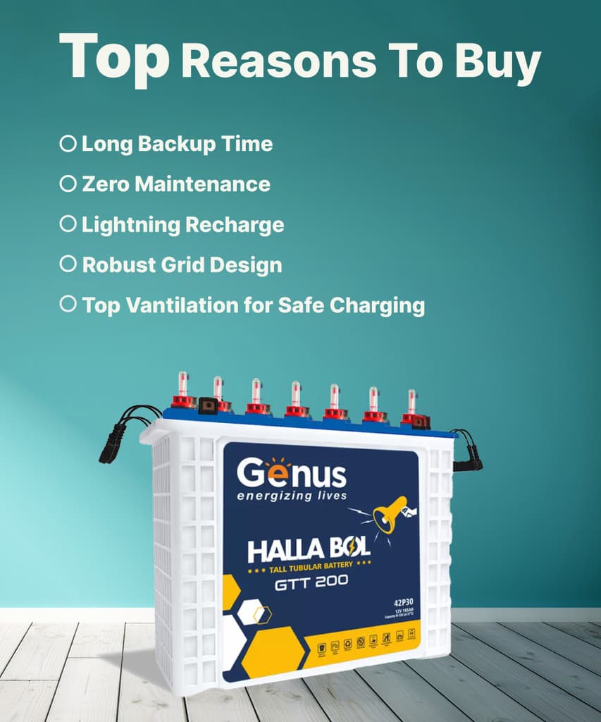 Genus 72 Months Warranty Tubular Inverter Battery