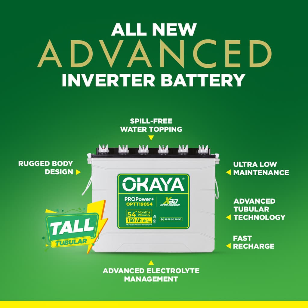 OKAYA 54 Months Warranty Tubular Inverter Battery
